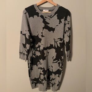 Calvin Klein black and silver floral knit dress